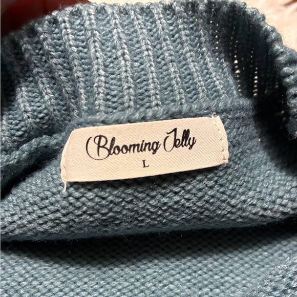 Women's Teal Pearl-Embellished Sweater - Picture 9 of 11